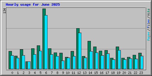 Hourly usage for June 2025