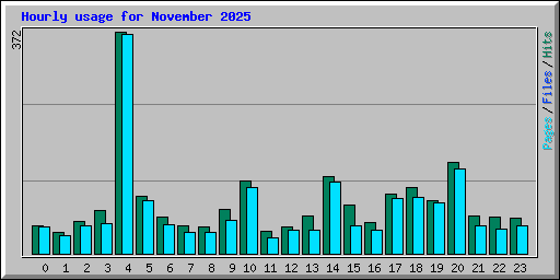 Hourly usage for November 2025